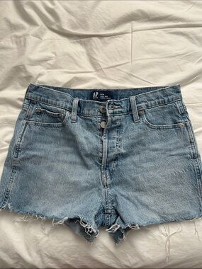 GAP Light Blue High Rise Cheeky Jean Shorts